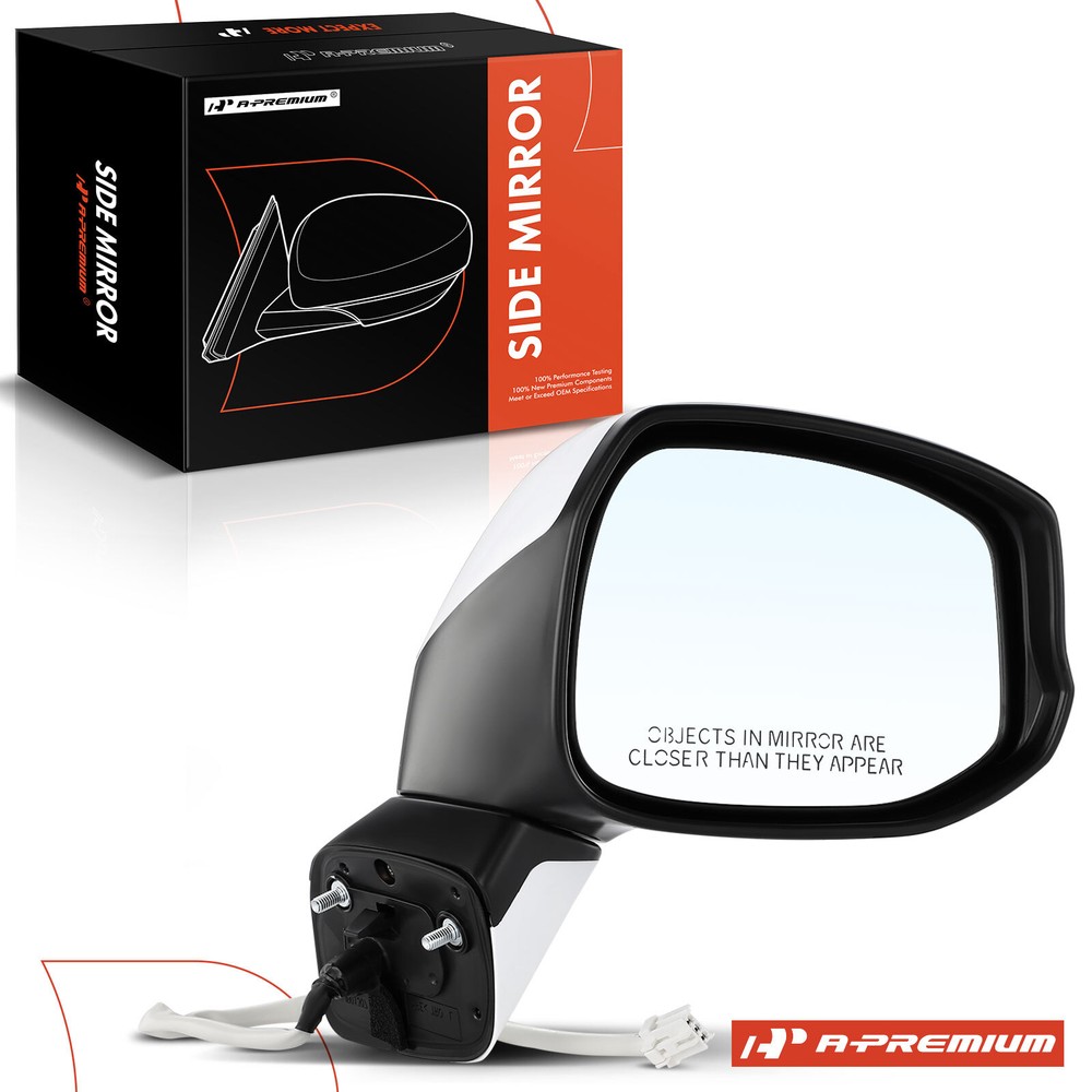 A-Premium White Passenger Power Mirror w/ Manual Fold for Honda Civic 2012 2013