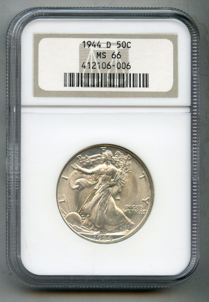 1944 D Walking Liberty Silver Half Dollar NGC MS 66
