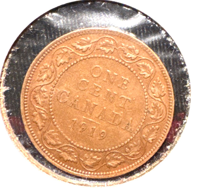 Canada 1919 large cent KM 21 AU