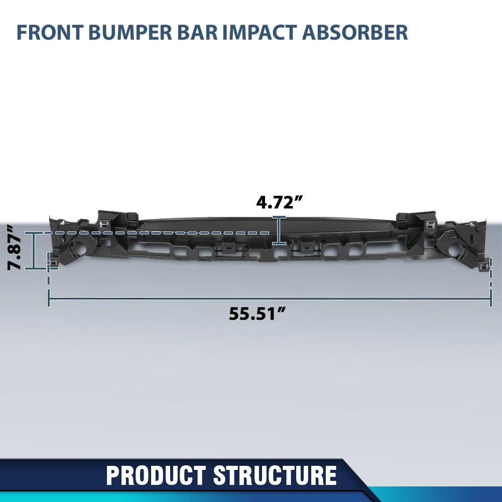 Front Bumper Impact Absorber for Explorer 2016-2017 PIU 2016-2019 Black
