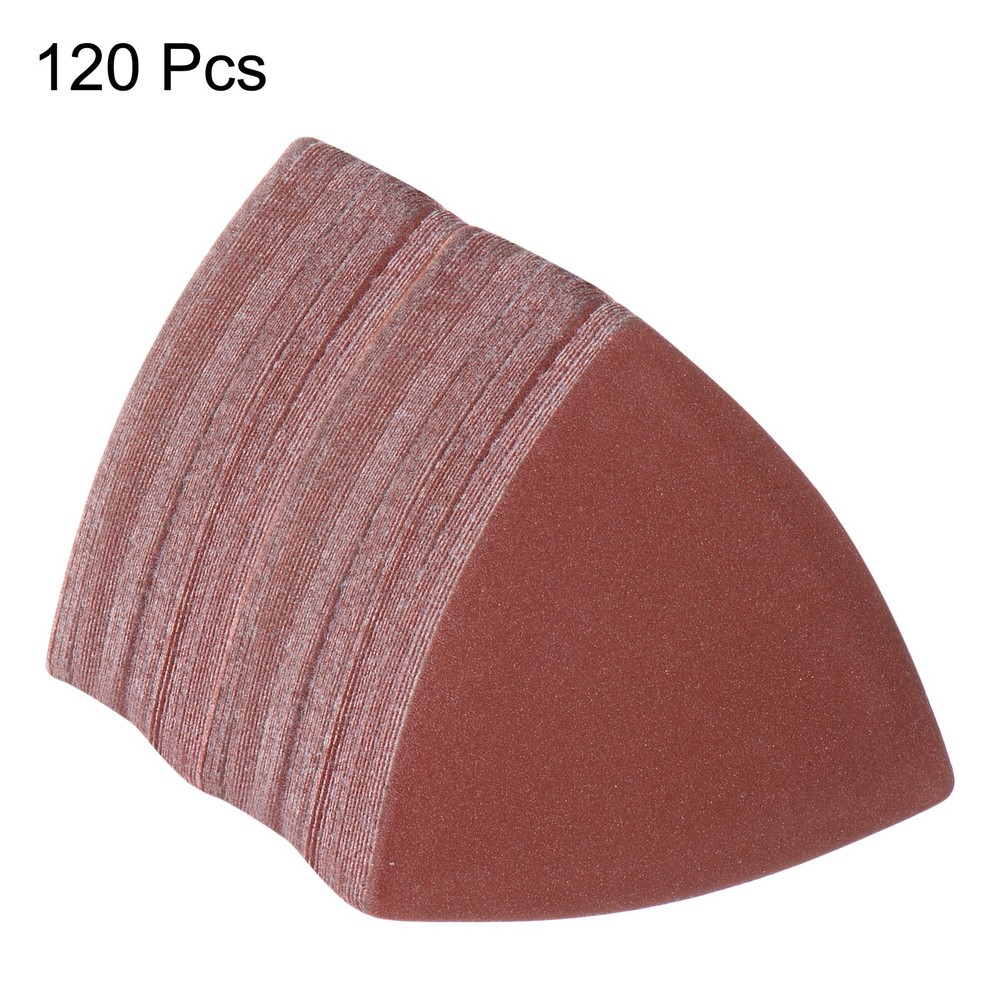 120pcs 240 Grits 80mm Aluminum Oxide Triangular Hook & Loop Sandpapers Pads