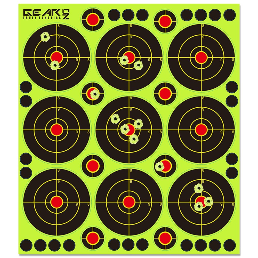 GearOZ Bull's-Eye Splatter Target Stickers, 3 10 Sheets/Pack, Yellow
