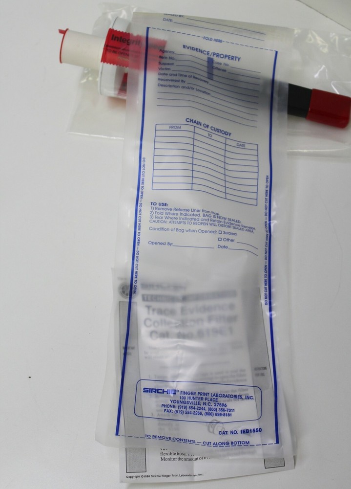 Sirchie 619E1 Collection Filter Crevice Attachment Evidence Bag Assembly