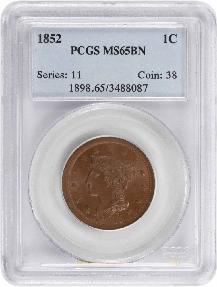 1852 Large Cent MS65BN PCGS