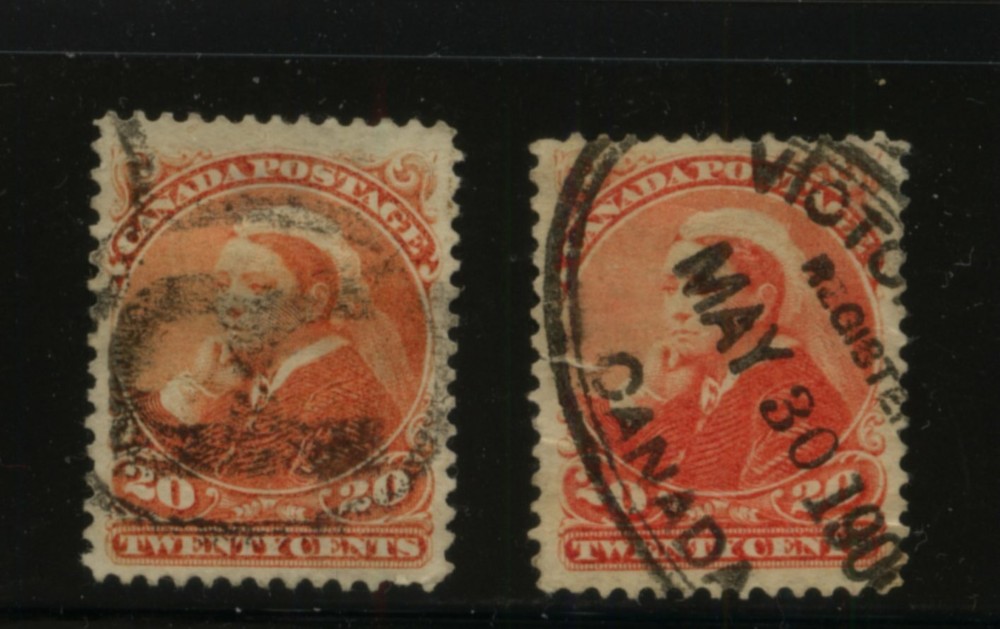 Canada   #46  used   2  stamps  used        MS0719