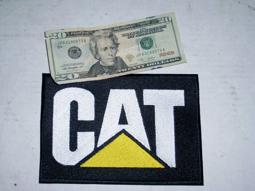 Large 5x7 CAT Caterpillar Embroidered Patch, sew on