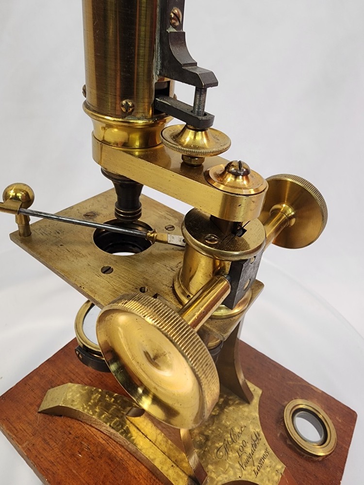 Vintage F Cox Brass Microscope