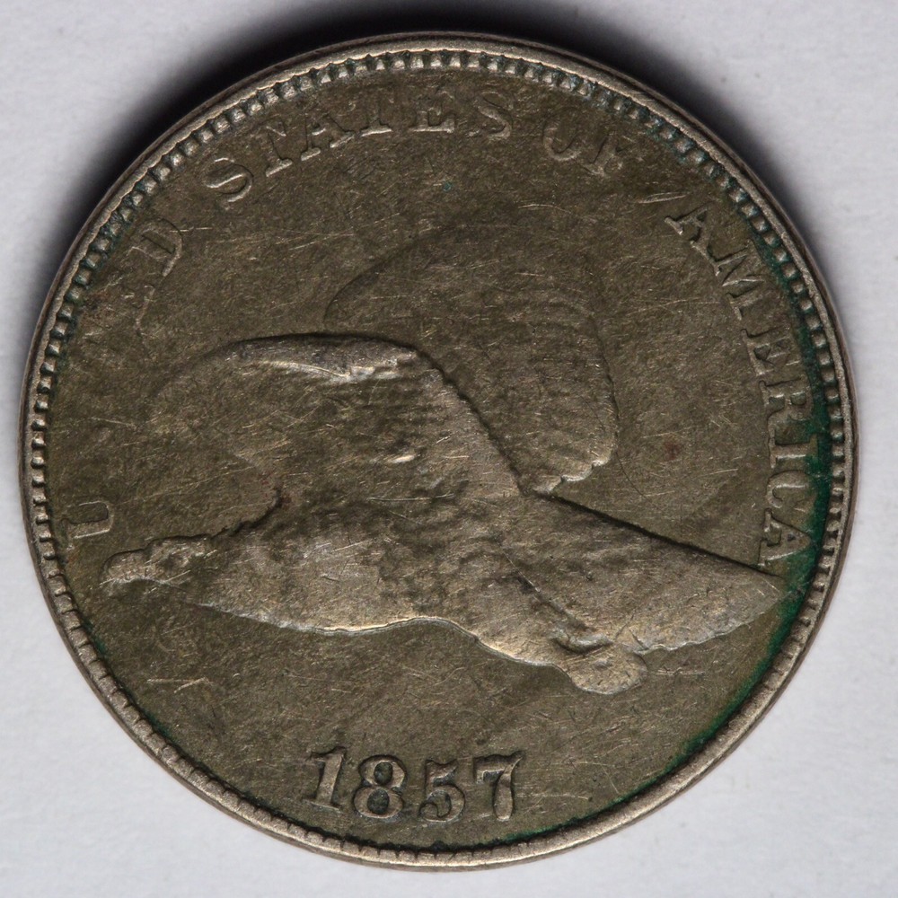 1857 Flying Eagle Cent Penny VF+ E113 UKSNM