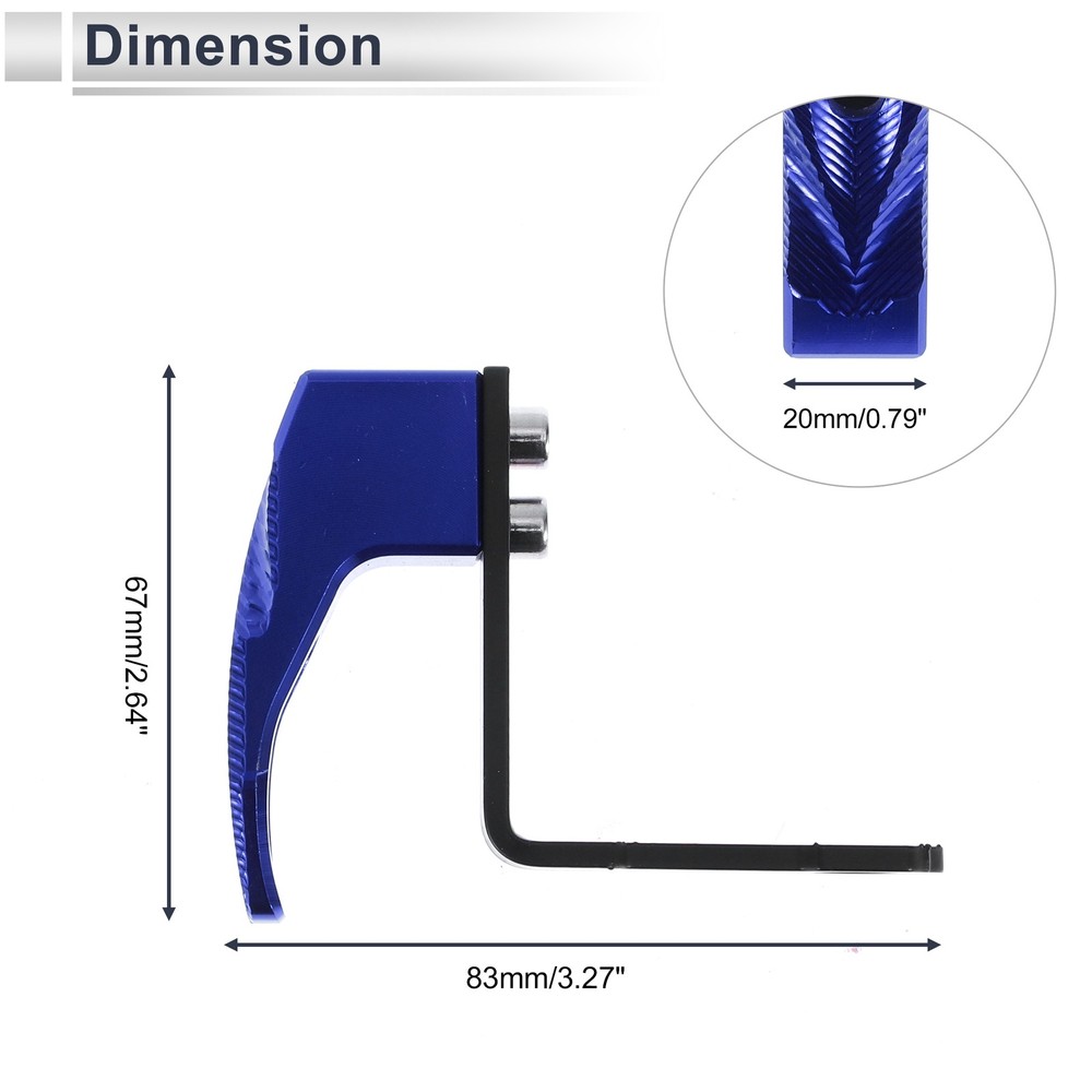 Aluminum Alloy Motorcycle Hook Square 1pc Blue 83mm Long