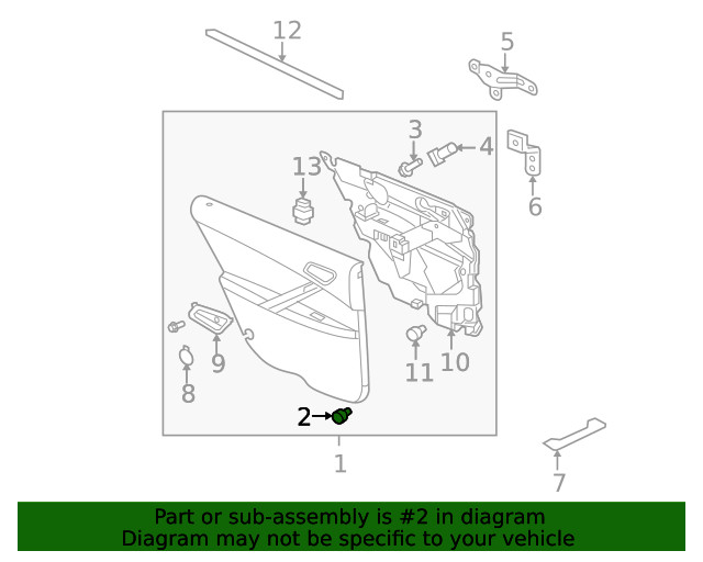 Genuine GM Door Trim Panel Lower Retainer 22729211