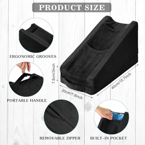 Arm Elevation Pillow with 2 Pockets, Soft Ergonomic Support Pillow for Black
