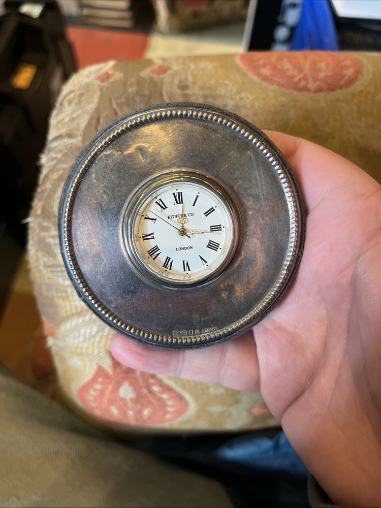 Silver Mounted Kitney And Co Quartz Clock