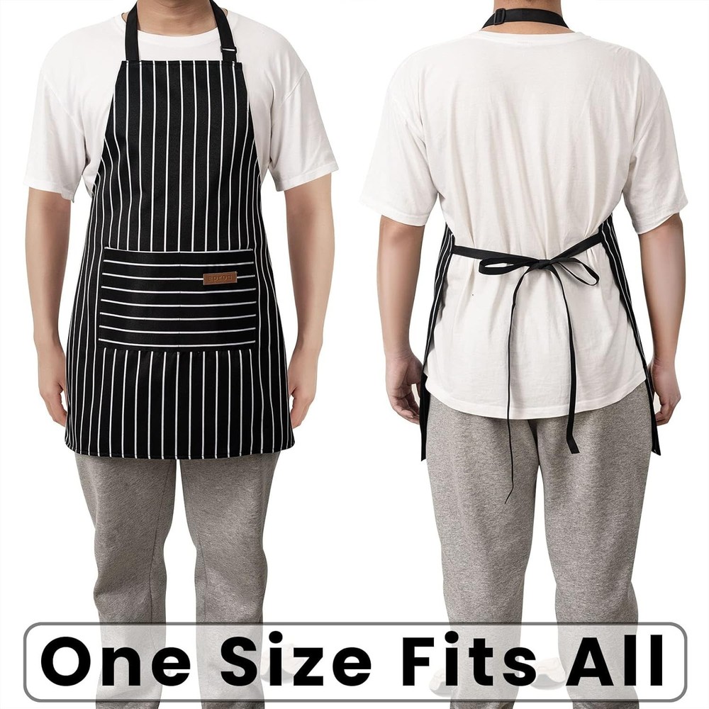 Gift-Ready 2 Pack Adjustable Chef Aprons - Stylish and Functional Design