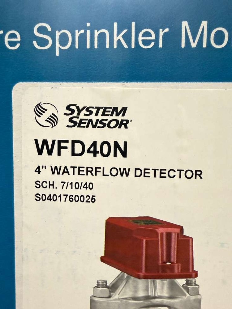 System Sensor WFD40N 4" Vane Waterflow Detector Flow Switch Fire Sprinkler 4inch