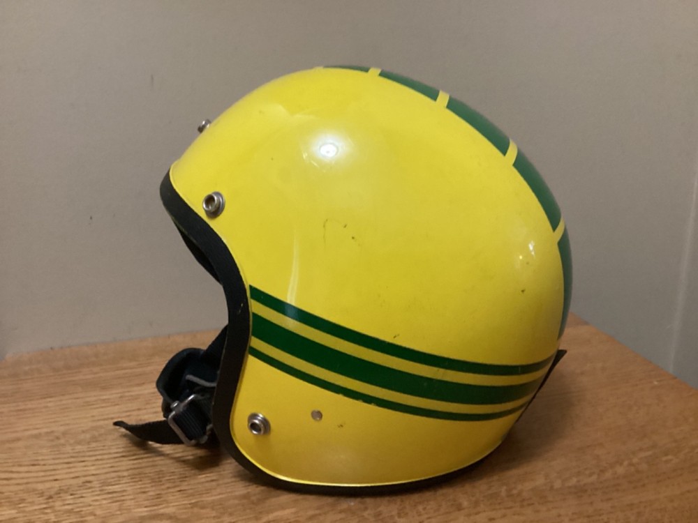 John Deere Yellow & Green Stripe 1966 Helmet