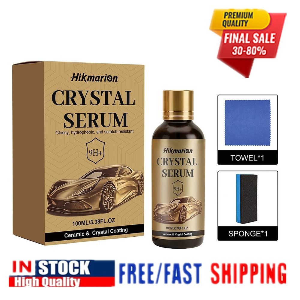 Ceramic Coating Agent, Crystal Serum Glossy, Hydrophobic& Scratch- Resistant HOT