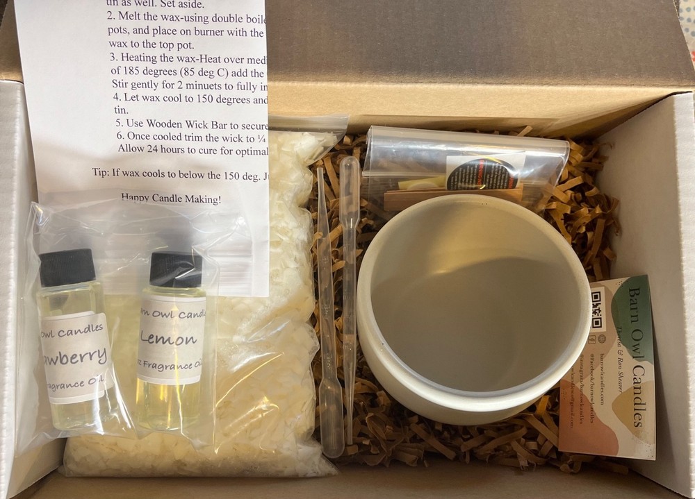 DIY Candle Making Kit, Beginner/Intermediate, Strawberry/Lemon Scents