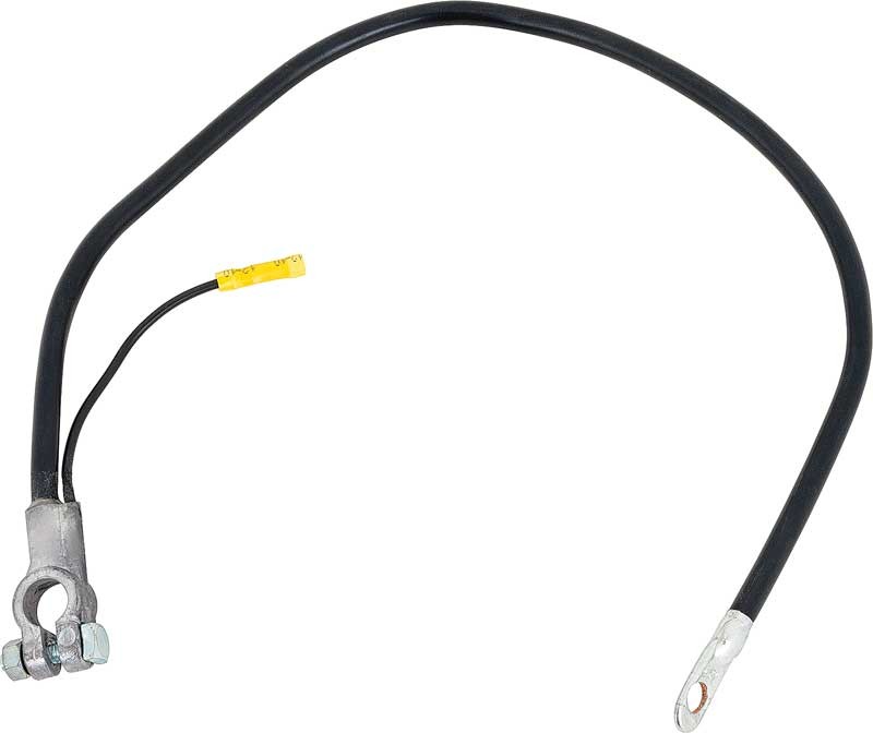 Universal 30" Negative Top Post Battery Cable; Black