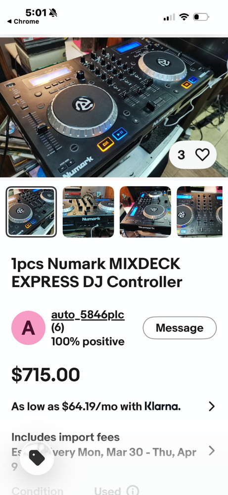 NUMARK MIXDECK EXPRESS Doble DECK USB-A USB-B CD MP3 ++ DJ Controller