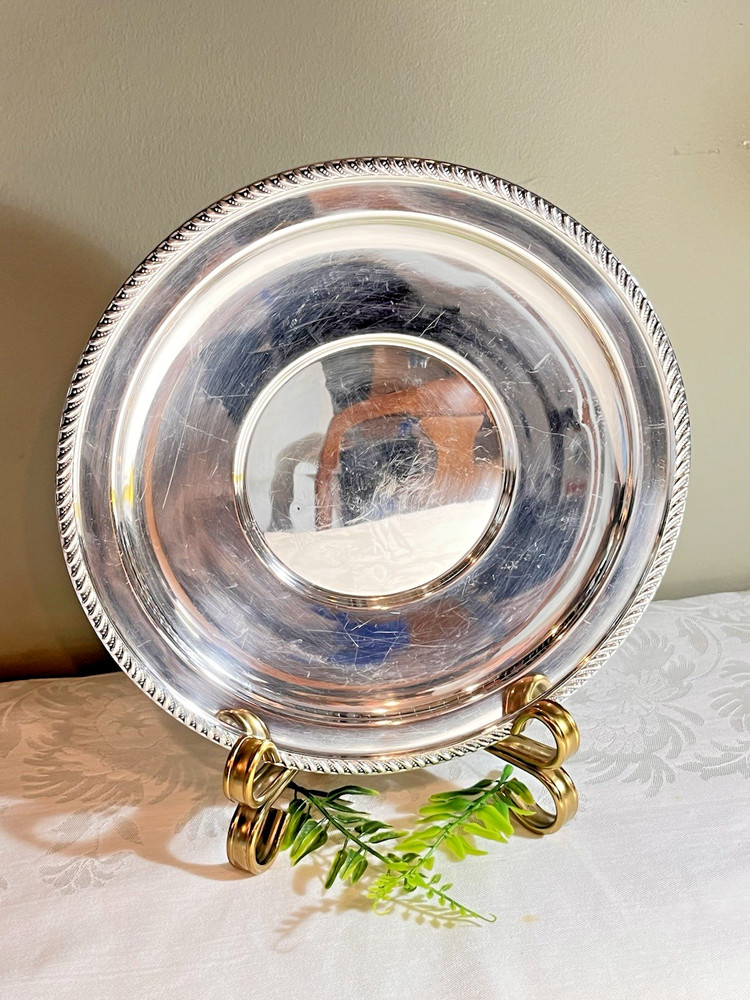 P.S.Co Solid Sterling Silver Platter Tray 9-5/8" Diameter 209 Grams No Monogram
