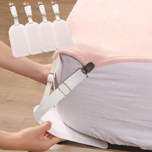 Bed Sheet Holders Straps Keep Sheets Tight & Easy Installation, 4pcs