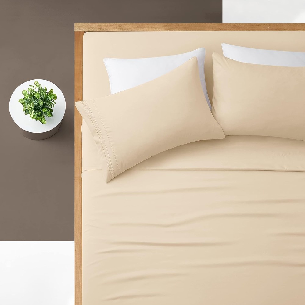 Extra Deep Pocket Queen Size Sheet Set -1800 Thread Count Sheets and Pillowcases