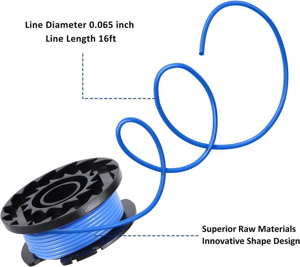 Weed Eater String 065 Inch 16Ft Single Line Replacement Spool Greenworks Trimmer
