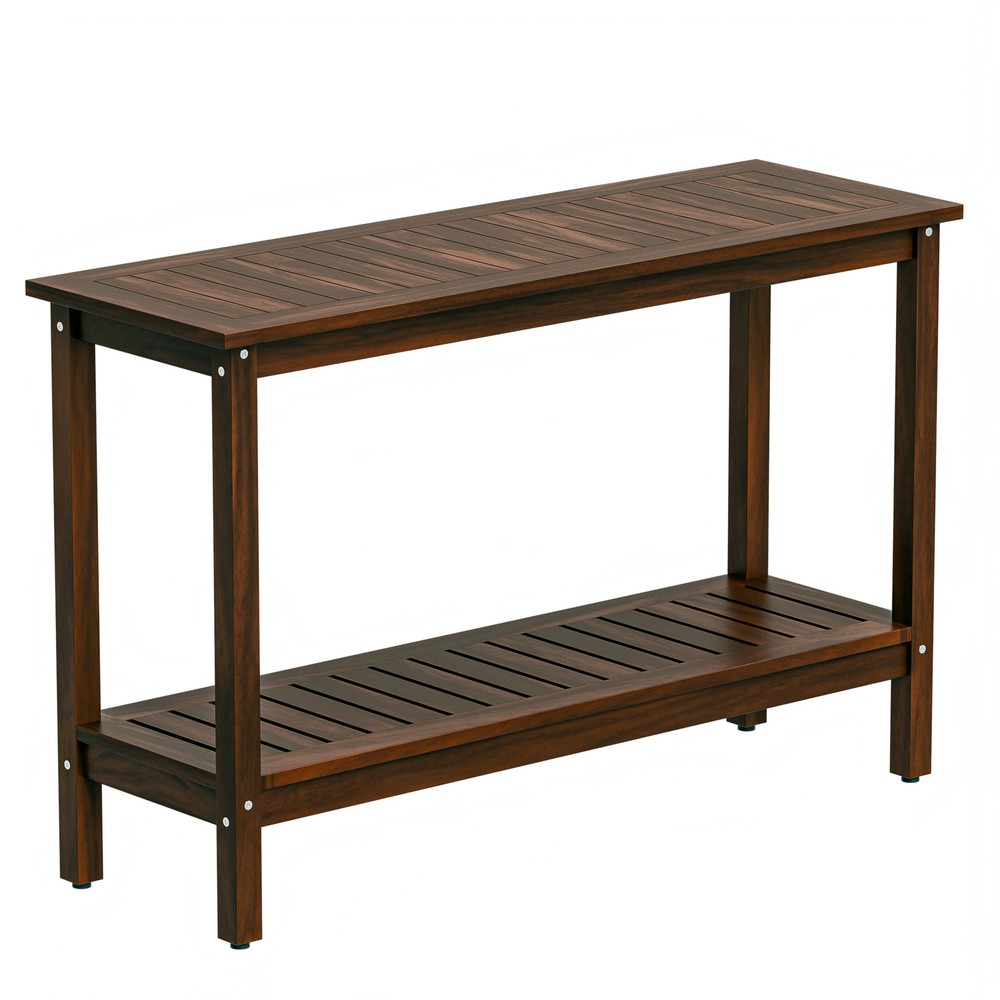 48" Console Table Multiuse Buffet Bar Storage Organizer with Foot Slider Coffee