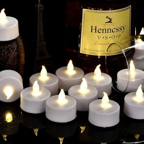 LED Tea Light Candles with Remote Control,Flickering 12pack Remote-warm white