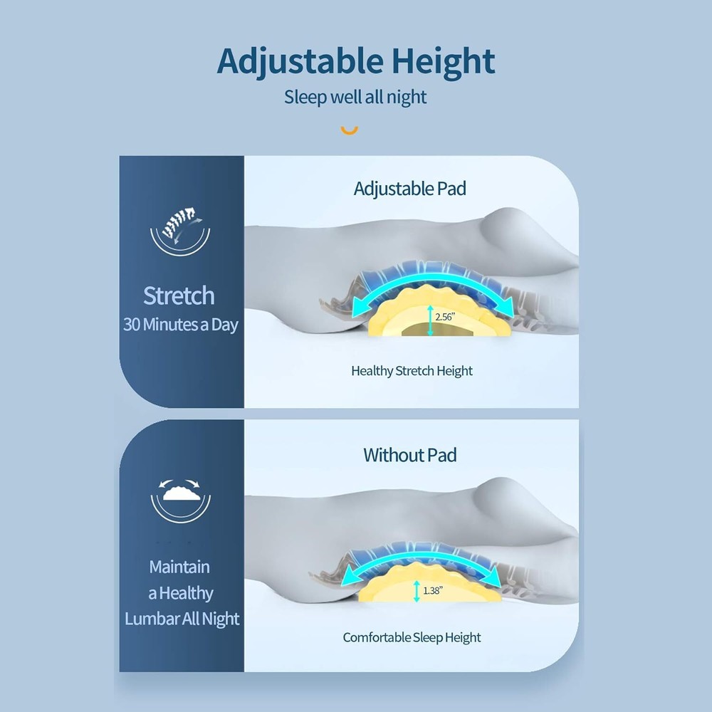 RESTCLOUD Adjustable Lumbar Support Includes a removable pad, Dark Blue