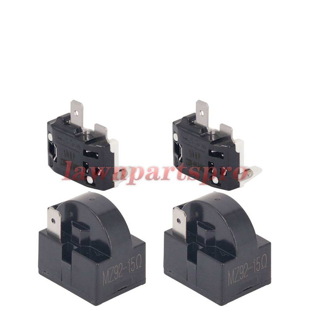 2x Refrigerator PTC Starter Relay Replace 2 Pins Compressor Overload Protector