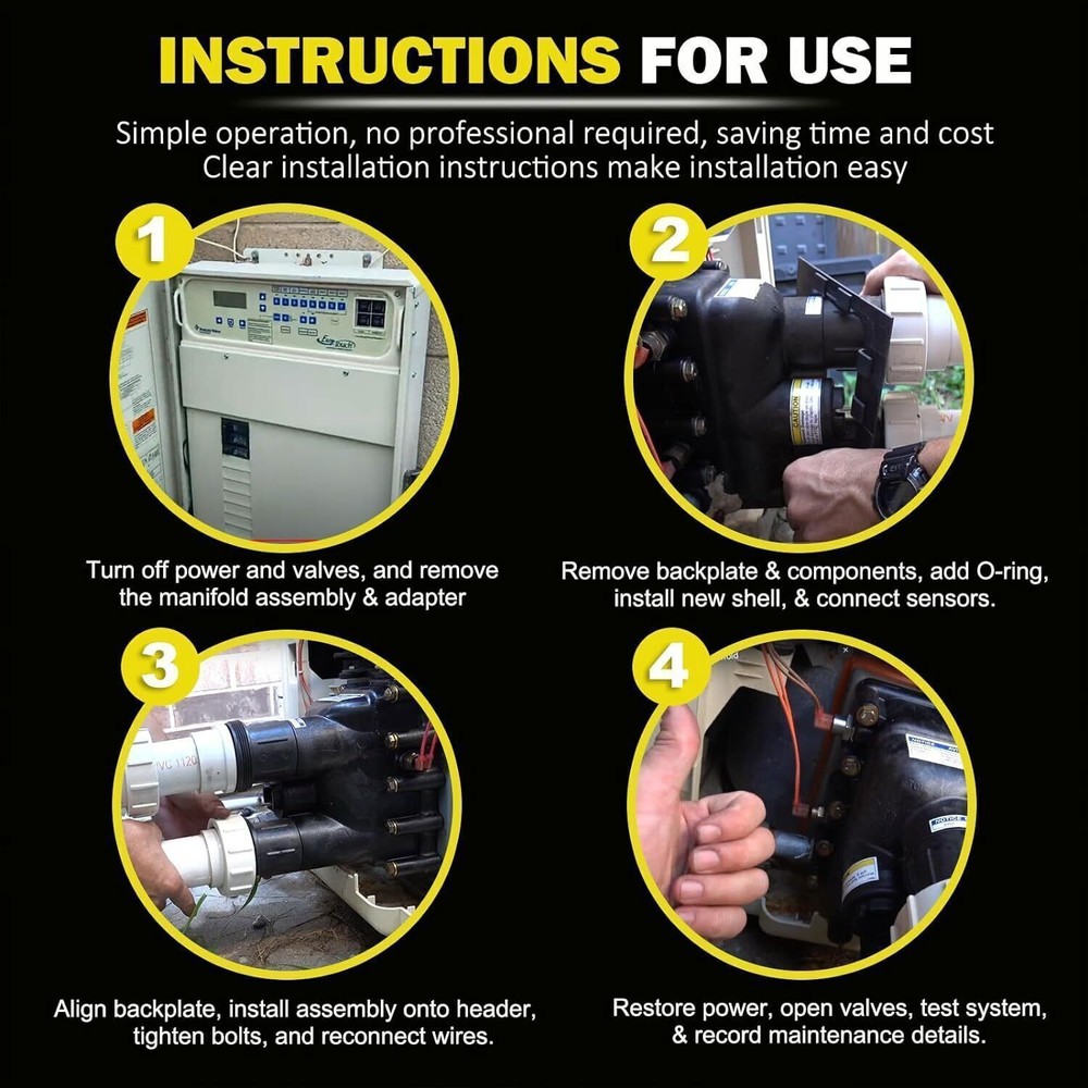 For Pentair Mastertemp Pool Heater 460736 Manifold Replacement Kit 77707-0016