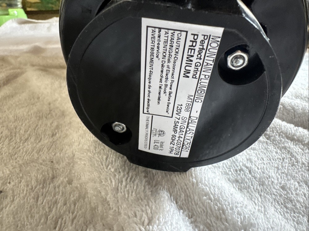 Perfect Grind Mountain Plumbing 1/4 HP DURABLE STRONG Batch Feed Waste Disposal