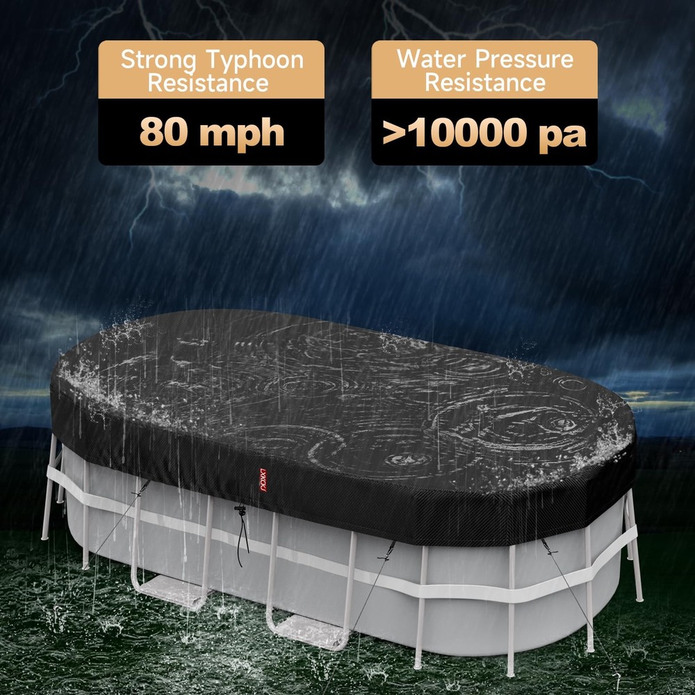 10x16 FT Rectangular Pool Cover for Above Ground Pool, Solar Oval Pool Cover ...