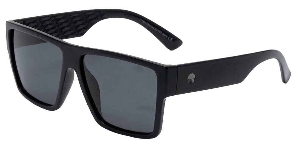 Solarized Action D-Frame Polarized Black Square Sunglasses - SOL2329900