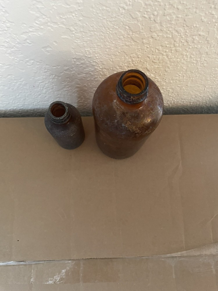 antique amber glass bottles