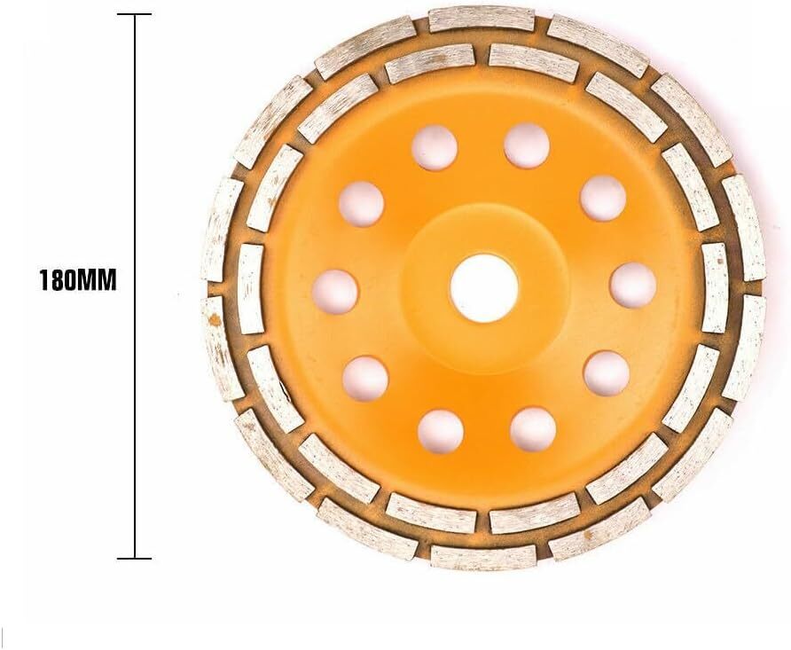 7" Diamond Grinding Cup Wheel Disc Premium Grade Segment Double Row for Grinder