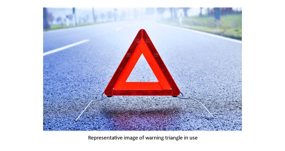 Swiss Made CEA Foldable Emergency Reflective Warning Triangle & Storage Case NOS