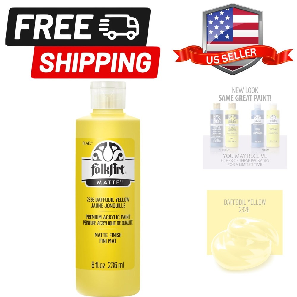 Acrylic Paint, 8oz, Daffodil Yellow