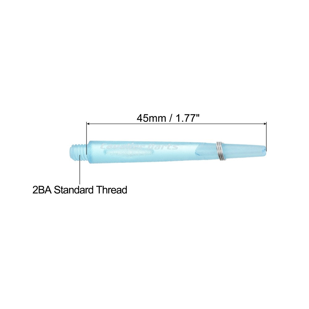 45mm Dart Shafts, Medium 2BA Thread Plastic Dart Stems - 9 Pack (Blue)