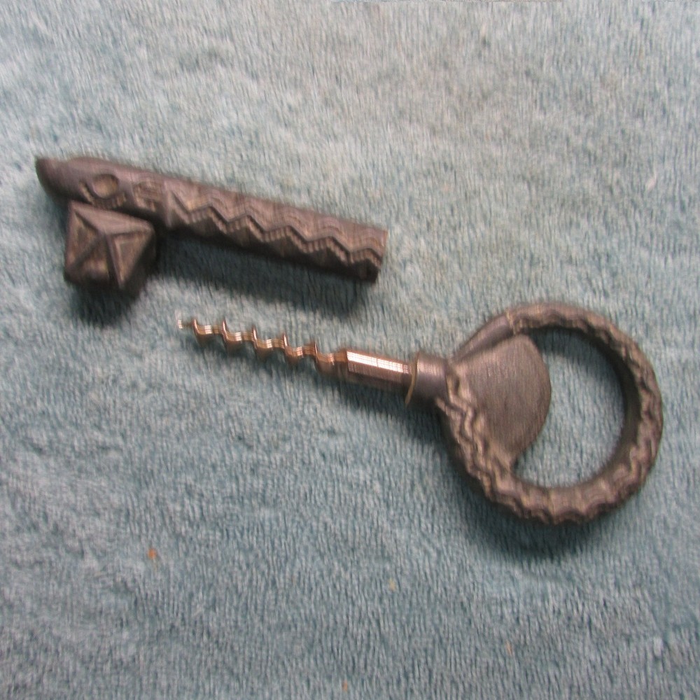 Vintage Corkscrew / Opener Serpent Head, Key