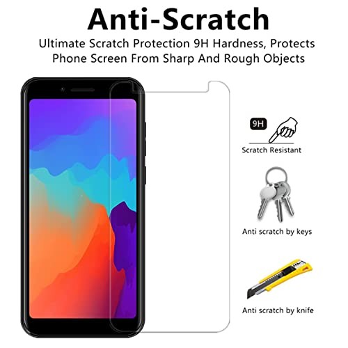 for BLU C5L Max HD Clear Screen Protector Tempered Glass - [2Pack] 9H