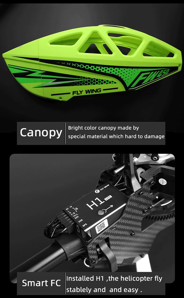 Fly Wing FW450L V3 6CH GPS 3D H1 Flight Control RC Helicopter Automatic Return
