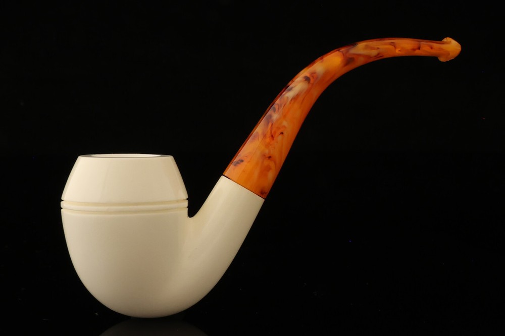 Rhodesian Block Meerschaum Pipe with fitted case 14438