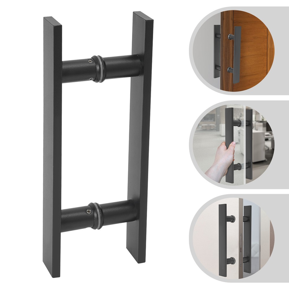 Double Sided Stainless Steel Door Handle 0.4" Pull Push Sliding Barn Door Handle