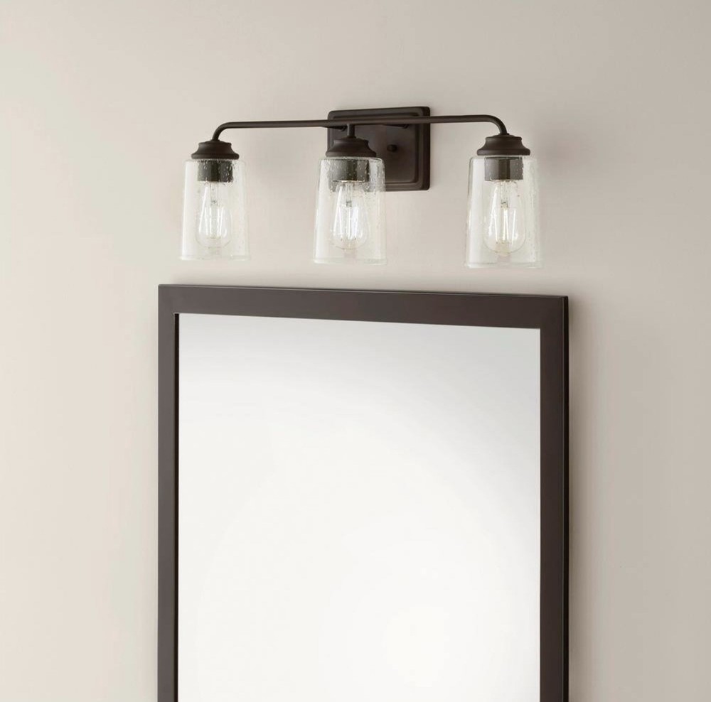 Hampton Bay Evangeline 23 in. 3-Light Modern Bronze Bathroom Vanity Light
