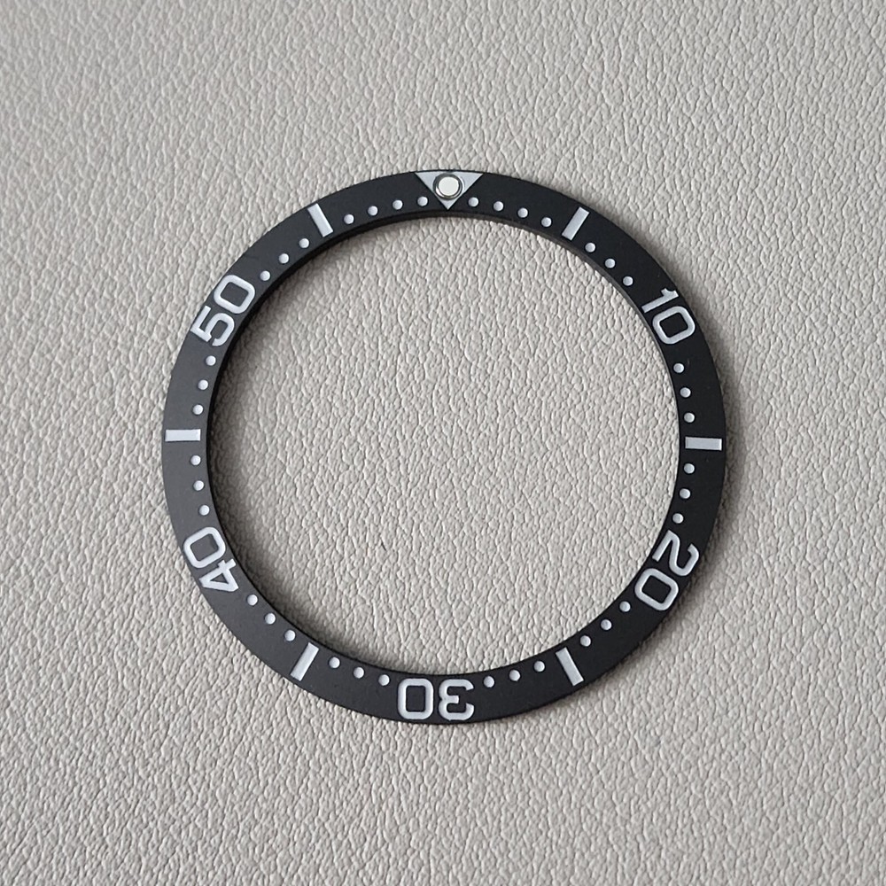 Bezel Insert Black SKX007 Ceramic / Sloped C3 Low Pip / Matte
