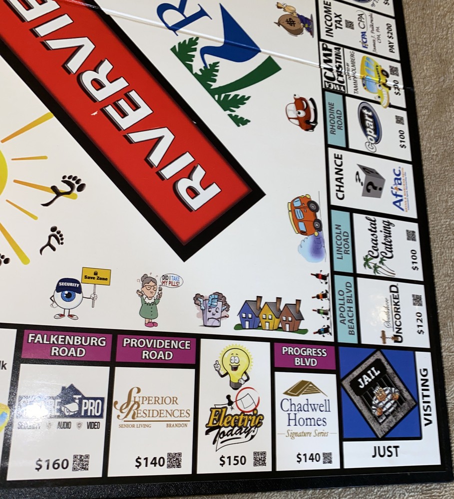 Riverview-opoly Replacement Game Board