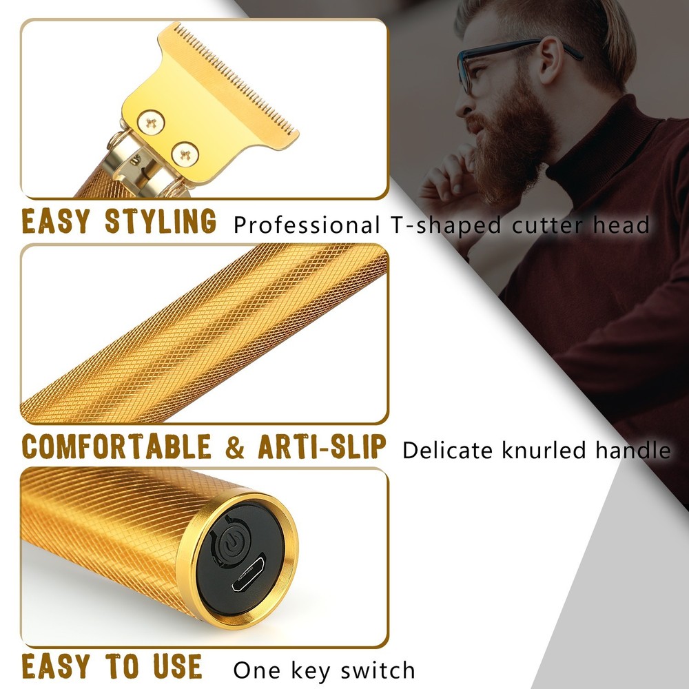 Barber Salon Cordless Clipper - Professional Titanium Blade Beard Trimmer