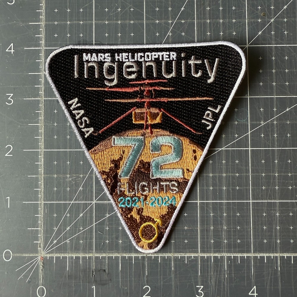 NASA JPL Ingenuity Mars Helicopter 72 Flights Commemorative Patch 4"